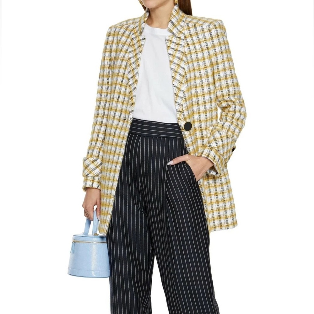 Veronica Beard Jin Yellow Plaid Dickey Jacket Coat - Picture 5 of 9